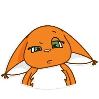 😣 animal, cute, fox, sticker, orange, cartoon telegram sticker