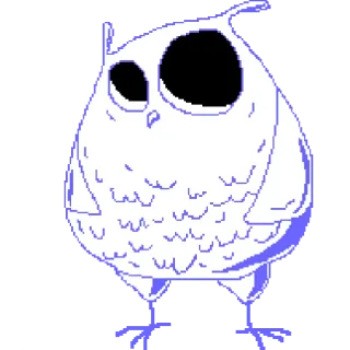 🧐 burung hantu, burung, lucu, kartun, hewan, ilustrasi telegram sticker