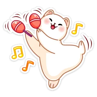 💃 кот, животное, маракасы, музыка, милый, мультфильм telegram sticker