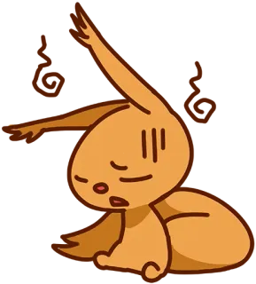 😓 Kreskówka, Zwierzę, Śpiący, Nastrój, Słodki, Brązowy telegram sticker