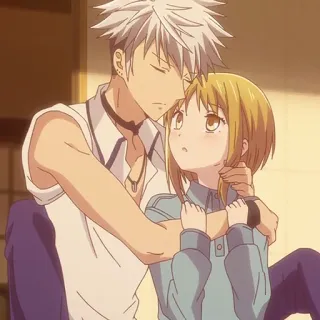 ❤️ Yuki Sohma Fruits Basket anime, romance, character, couple, hug telegram sticker