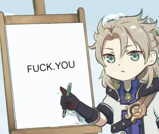 🎭 Albedo FUCK.YOU anime, insulto, palavrões, ofensivo telegram sticker