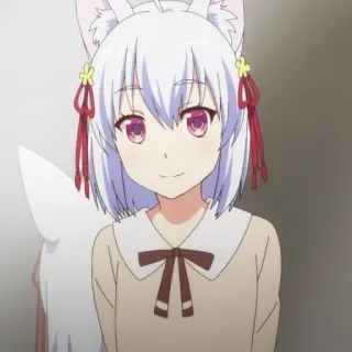 🥰 anime, girl, kawaii, cute, ears, white hair telegram sticker