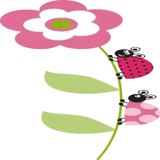 Ⓜ️ Blume, Marienkäfer, Cartoon, Süß, Natur whatsapp sticker