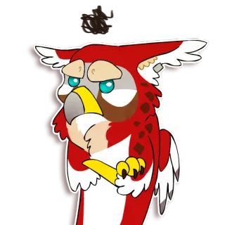 😠 coruja, animal, desenho animado, pássaro whatsapp sticker