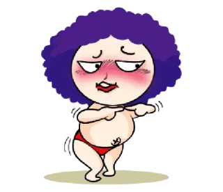🏴 卡通, 女人, 紫色头发, 红色泳衣 telegram sticker