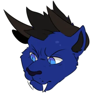 😠 Anthro, Furry, Dier, Wezen, Cartoon, Blauw, Monster telegram sticker