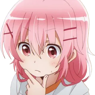 🤔 Anime, Kartun, Gadis, Rambut merah muda, Lucu, Stiker telegram sticker