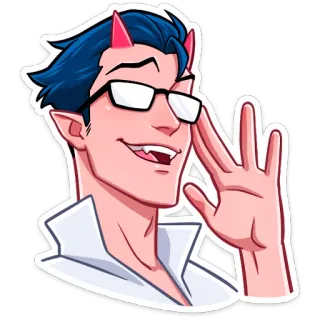 😎 devil, horns, glasses, cartoon, character, male telegram sticker