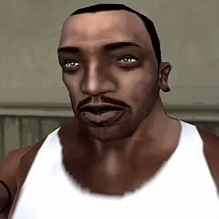 😶 CJ Grand Theft Auto: San Andreas Videogame, Grand Theft Auto, CJ, San Andreas, Personage, Spel telegram sticker
