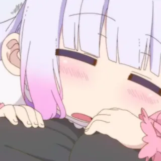 🍚 Kanna Kamui Miss Kobayashi's Dragon Maid Anime, Mangá, Kawaii, Fofo, Dragão, Sonolento, Kanna whatsapp sticker