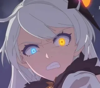 ✨ Anime, Bravo, Personagem, Expressão, Rosto, Garota telegram sticker