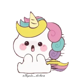 🌈 unicórnio, fofo, kawaii, desenho animado, fantasia, animal, mágico, adorável telegram sticker