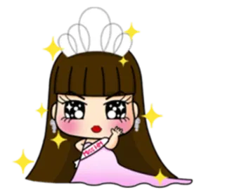 👸 MISS FAY cartoon, cute, kawaii, beauty pageant, sparkles, miss, girl whatsapp sticker