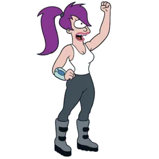 🐜 Turanga Leela Futurama kartun, Futurama, Leela, animasi, karakter, bermata satu, fiksi ilmiah telegram sticker