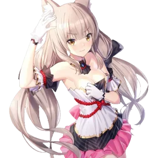 💞 Anime, Mädchen, Katzenmädchen, Kawaii, Manga, Weiblich, Süß, Illustration telegram sticker