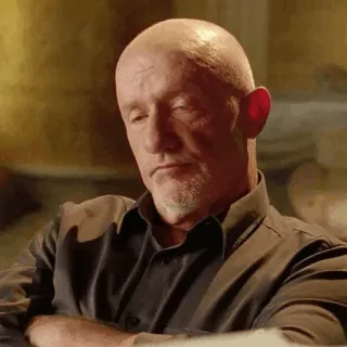 🌓 Mike Ehrmantraut Breaking Bad man, bald, serious, tv show, actor telegram sticker