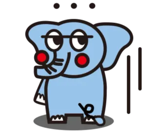 😚 Elefant, Cartoon, Tier, süß, Aufkleber telegram sticker