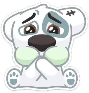 🤢 triste, cachorro, dibujos animados, lindo, animal whatsapp sticker
