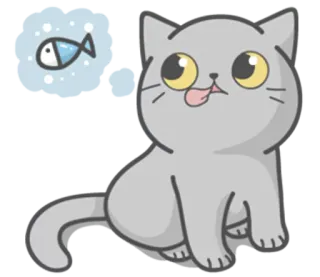 😋 kat, vis, dier, cartoon, schattig, sticker, dromen telegram sticker
