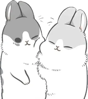 😊 bunny, rabbit, cute, animals, kawaii, cartoon telegram sticker