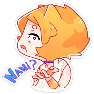 ❓ NANI!? Anime, Manga, Câu hỏi, Cảm thán, Ngạc nhiên, Bối rối whatsapp sticker