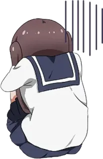 😖 anime, gadis, seragam sekolah, menangis, sedih telegram sticker