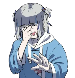 🤦‍♀ Gawr Gura 动漫, vtuber, gawr gura, 哭, 伤心 whatsapp sticker