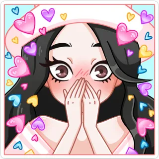 🥺 하트, 귀여운, 카와이, 소녀, 만화, 사랑, 애니 telegram sticker