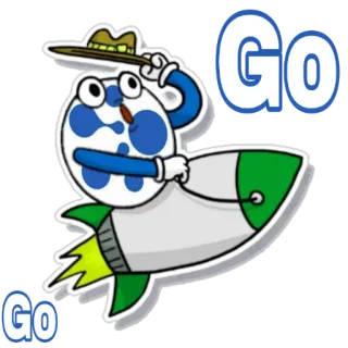 🚀 Go razzo, vai, avventura, cartone animato, spazio, viaggio, adesivo whatsapp sticker