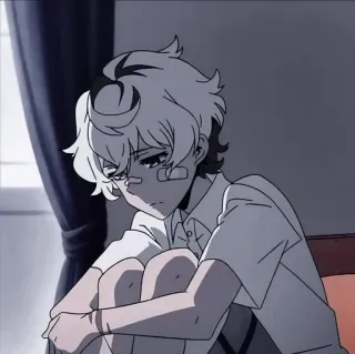 😓 Anime, Garçon, Triste, Blessé, Bandage telegram sticker