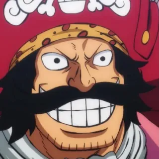 😁 Gol D. Roger One Piece Gol D. Roger, One Piece, animé, pirate, moustache telegram sticker