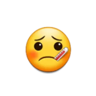 🤒 Emoji, Doente, Termômetro, Mal, Febre, Triste telegram sticker