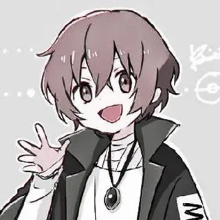 ⛓ animé, dessin animé, garçon, salutation, joyeux, portrait whatsapp sticker