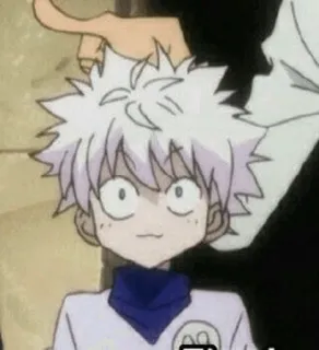 😀 Killua Zoldyck Hunter x Hunter Anime, Killua, Hunter x Hunter, terkejut, Kartun telegram sticker