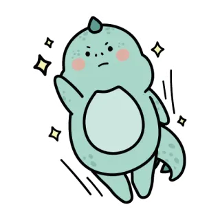 🤓 dinosaur, cute, cartoon, sparkles, monster telegram sticker