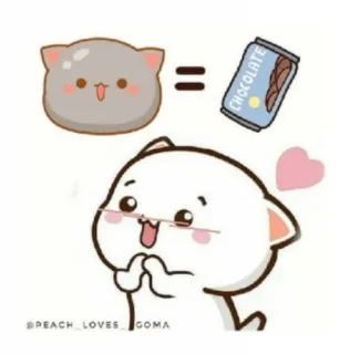 😍 @PEACH_LOVES_GOMA cute, peach, goma, love, chocolate, cartoon whatsapp sticker