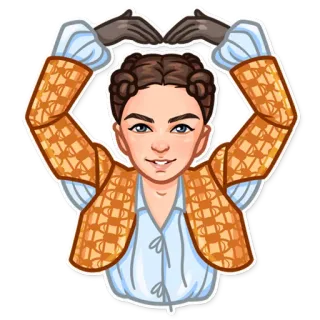 ❤️ sticker, frau, porträt, herz, hände telegram sticker