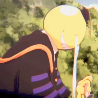 😀 Koro-sensei Assassination Classroom Anime, Professor, Amarelo, Chorando, Tentáculo telegram sticker