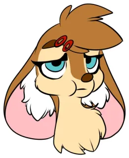 😑 Dessin animé, Lapin, Animal, Mignon, Triste, Poilu telegram sticker