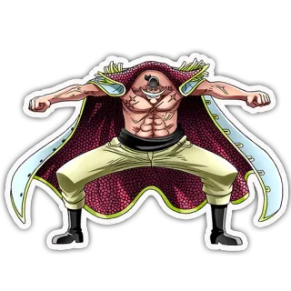 😤 Whitebeard One Piece аниме, ван пис, белоус, персонаж, пират, сильный, лидер telegram sticker
