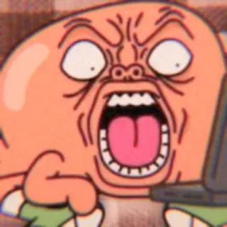 🌊 angry, cartoon, funny, meme, screaming whatsapp sticker