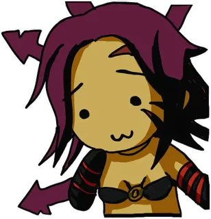 😸 Cartone animato, Demone, Femmina, Personaggio, Anime telegram sticker