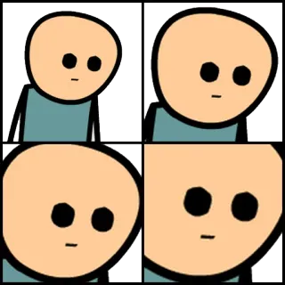 😐 Cyanide & Happiness, コミック, ミーム, キャラクター, 表情, 面白い telegram sticker