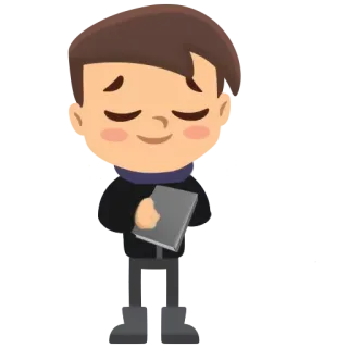 📖 cartone animato, ragazzo, libro, personaggio, illustrazione whatsapp sticker