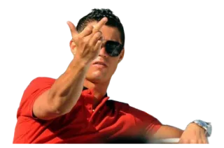 🖕 Cristiano Ronaldo dedo corazón, fútbol, deporte, fútbol, ofensivo whatsapp sticker