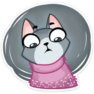 😮 кот, котенок, наклейка, животное, мультфильм, милый telegram sticker