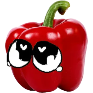 🥺 pimenta, legume, comida, pimentão vermelho, fofo, olhos telegram sticker