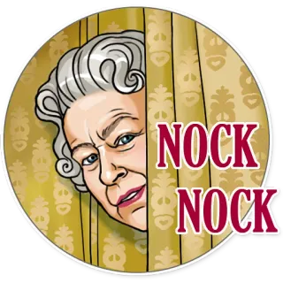 🖐 NOCK
NOCK reina elizabeth, chiste toc toc, cortina, realeza, británico, humor telegram sticker