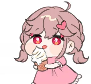 ☁️ Chibi, Eis, Süß, Mädchen, Anime, Cartoon telegram sticker
